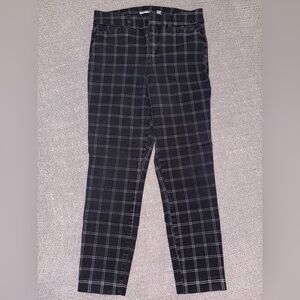 Old Navy Dark Plaid High Rise Pixie Pants